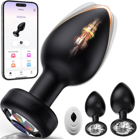 3-Piece Anal Plug Set (1 App-Control Vibrating Plug)