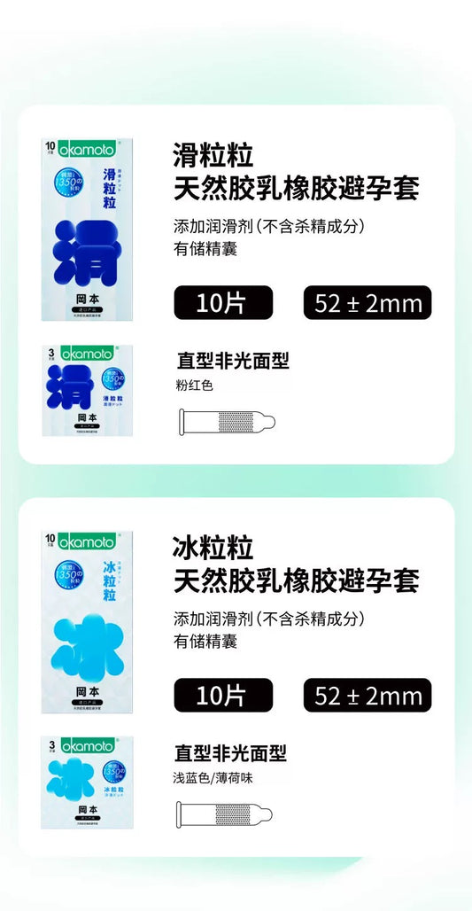 Okamoto Ultra-Thin Dotted & Cooling Condoms, 【3-Pack】