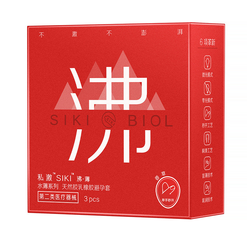 SIKI Aqua-Thin Warming Condoms, 3-Pack