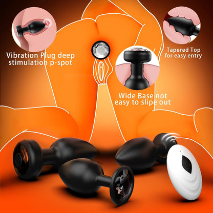 3-Piece Anal Plug Set (1 App-Control Vibrating Plug)