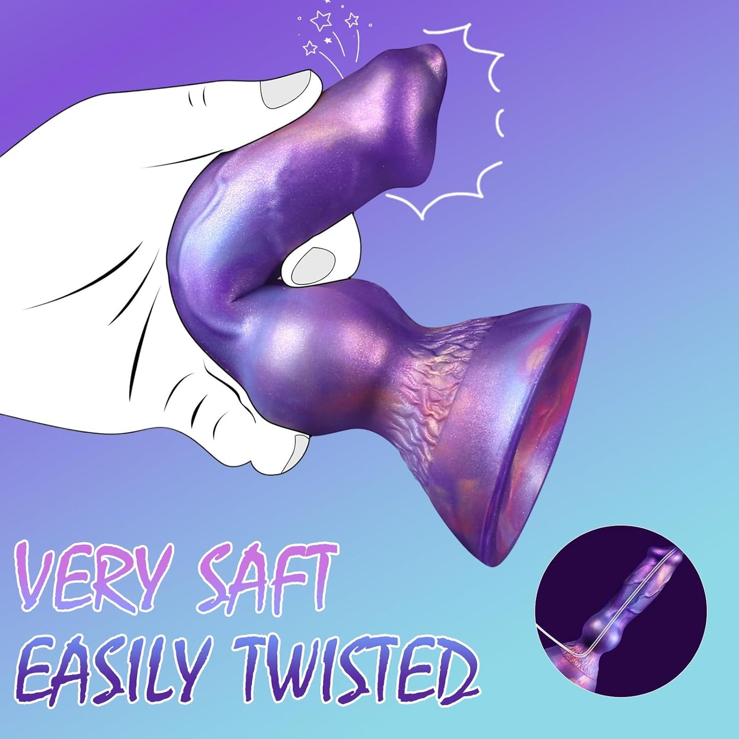 "The Centaur" – Sculpted Silicone Fantasy Wand with Interactive Warmth Release & Gentle Knot (7.48")