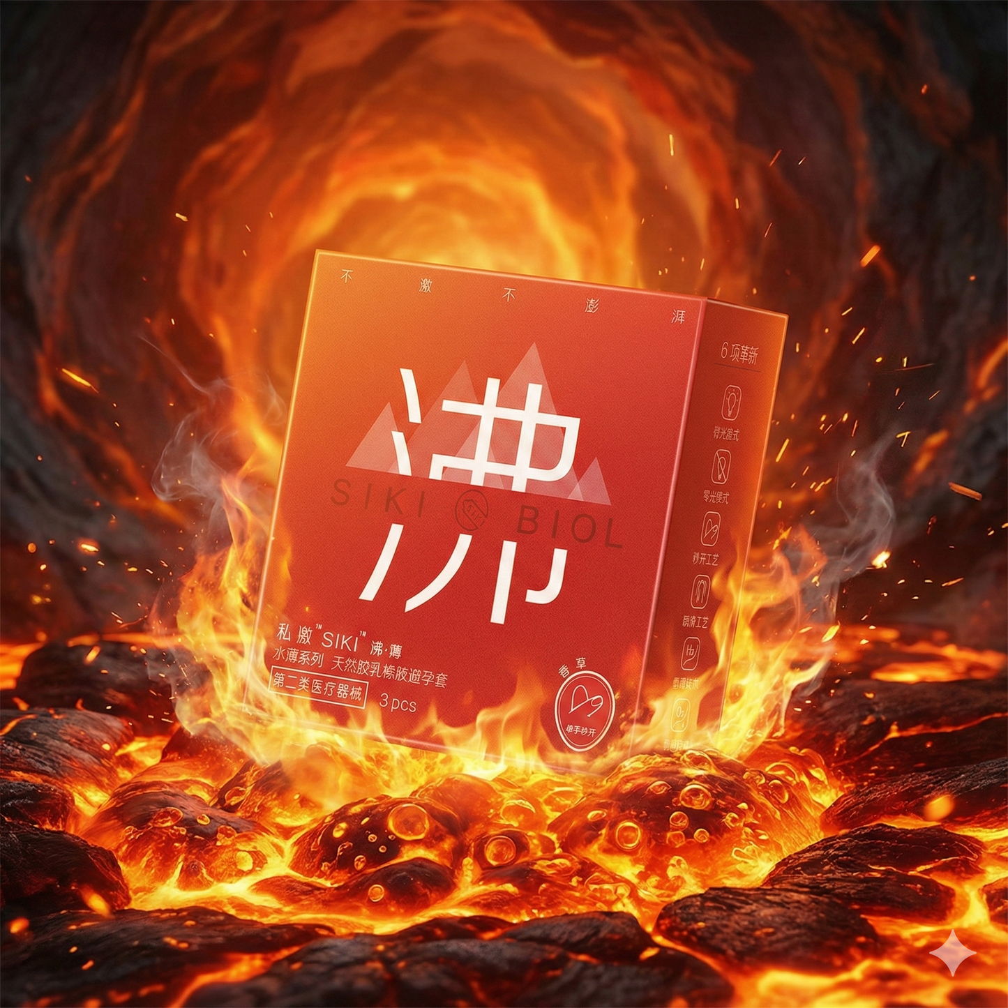 SIKI Aqua-Thin Warming Condoms, 3-Pack