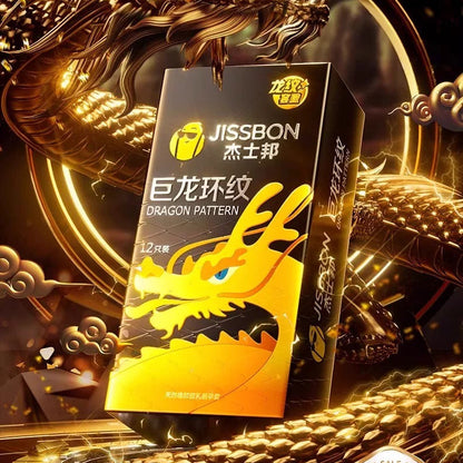Jissbon Giant Dragon Ribbed Condoms 【12 Pack】