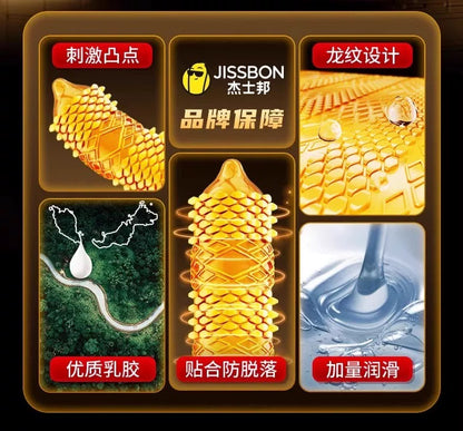 Jissbon Giant Dragon Ribbed Condoms 【12 Pack】