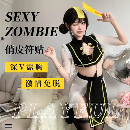 "Spirit Talisman Girl" Chinese-style Hollow-out Zombie Costume