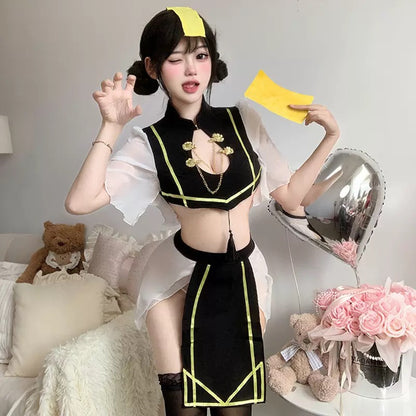 "Spirit Talisman Girl" Chinese-style Hollow-out Zombie Costume