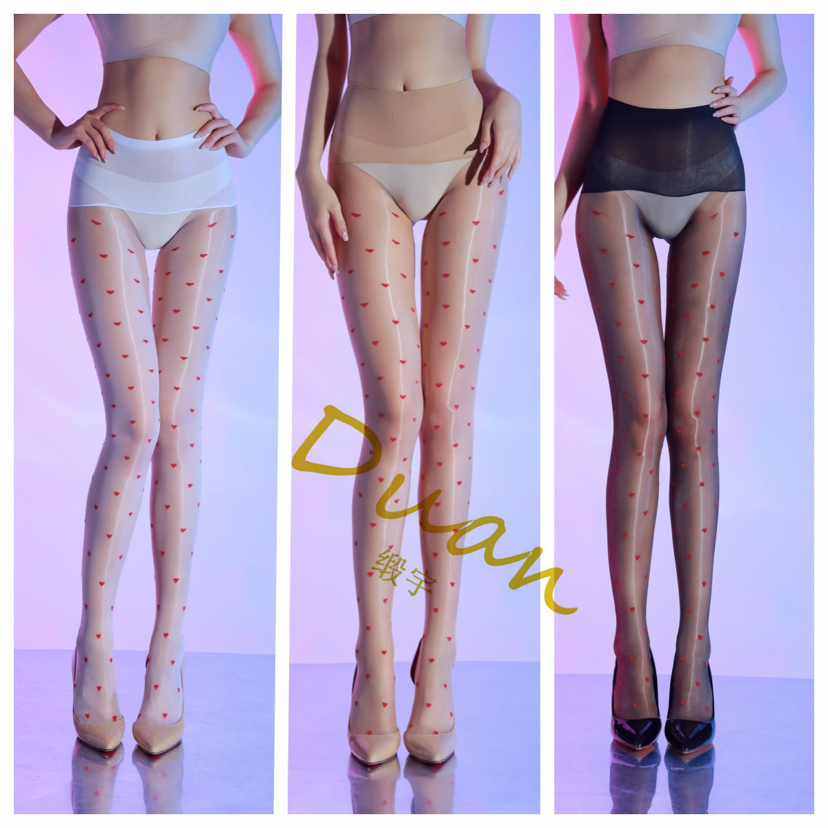 Whisper 360 Sexy Aurora, collant taille haute sans couture à motif cœur avec entrejambe fermé